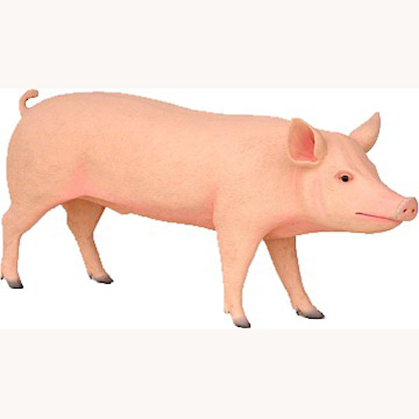 Life-Sized Fiberglass Pink Pig Life-Sized Fiberglass Pink Pig